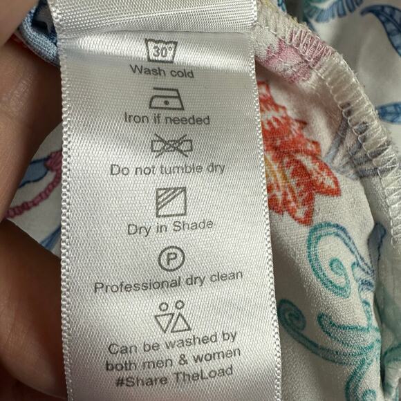 Womens Zink London White Multi Floral Print Blouse Career Flutter Sleeve XXL - Picture 6 of 8